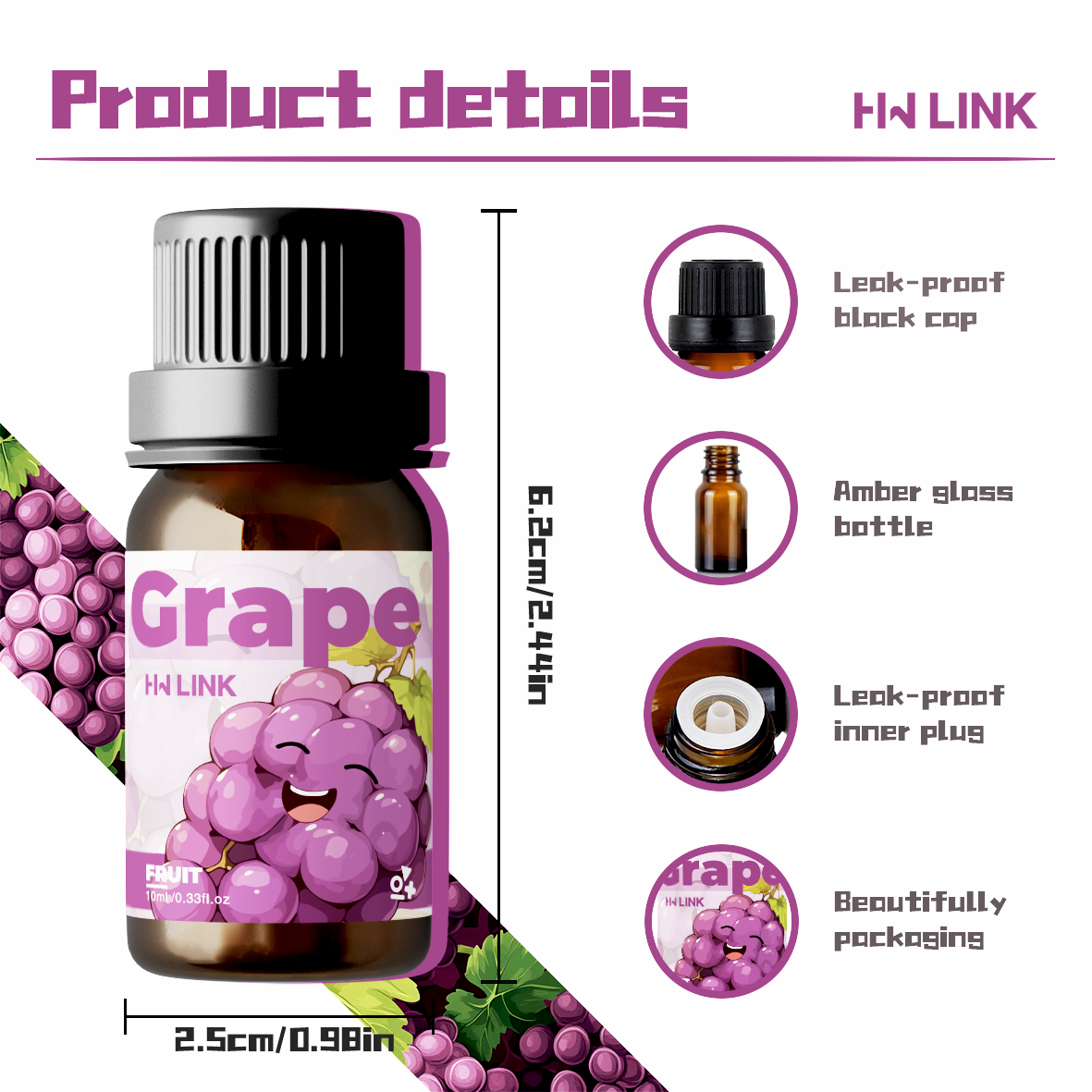 Grape Essential Oil 10ml Perfu - Fragrance Home Decor 리뷰 및 가격