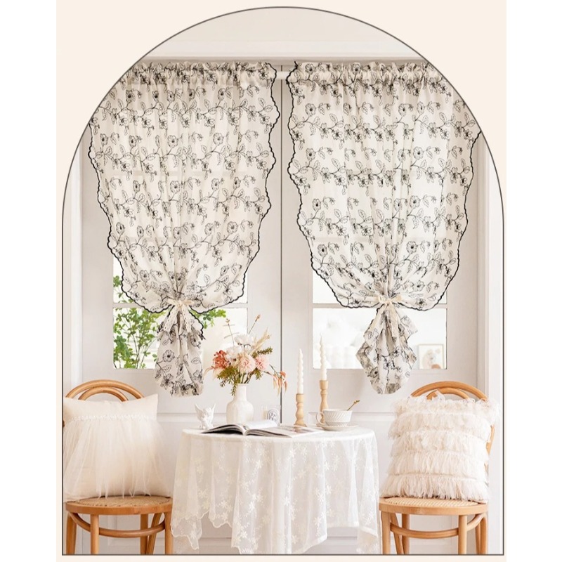 French Retro Lace Gauze Curtai - Home Fragrance In French 리뷰 및 가격