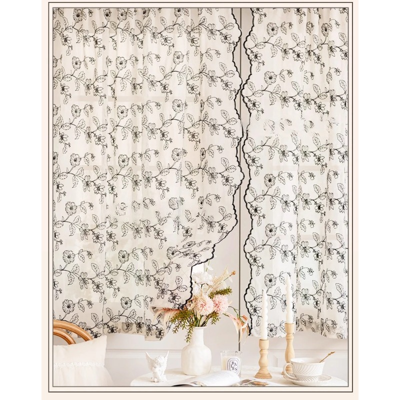 French Retro Lace Gauze Curtai - Home Fragrance In French 리뷰 및 가격